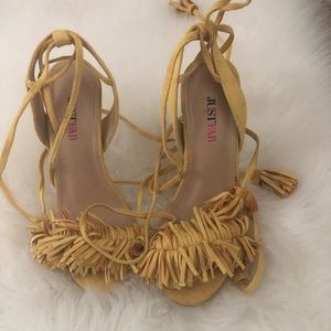 Yellow Tassel High heels